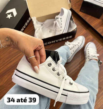 All Star con plataforma ecocuero blancas