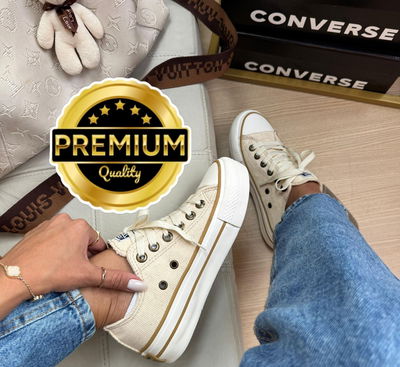 All Star con plataforma beige