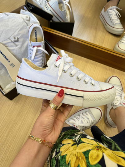 All Star con plataforma blancas importadas 