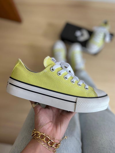 All Star con plataforma verde limón importadas 