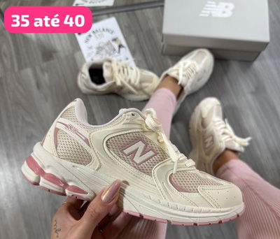 New Balance 530 beige con rosa