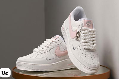 Nike Air Force blancas pipa rosa