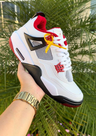 Nike Jordan retro 4 blancas con rojo 