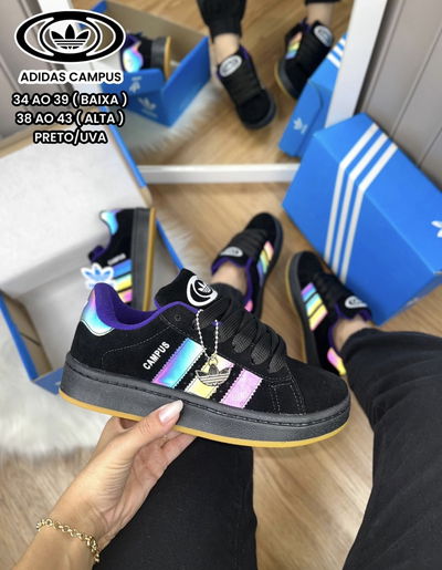 Adidas Campus negras camaleón 