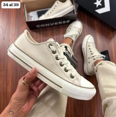 All Star beige claro ecocuero importadas