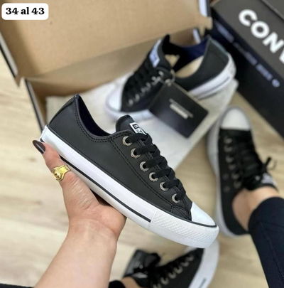 All Star negras ecocuero importadas 