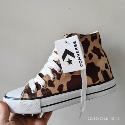 Botitas converse con plataforma animal print 