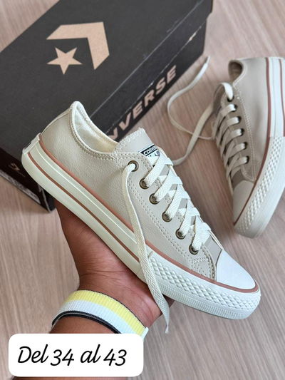 All Star ecocuero beige claro importadas