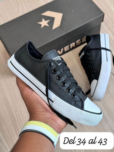 All Star ecocuero negras importadas