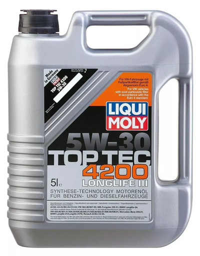 Liqui Moly Aceite Sintético Top Tec 4200 5w30 Longlife 5l