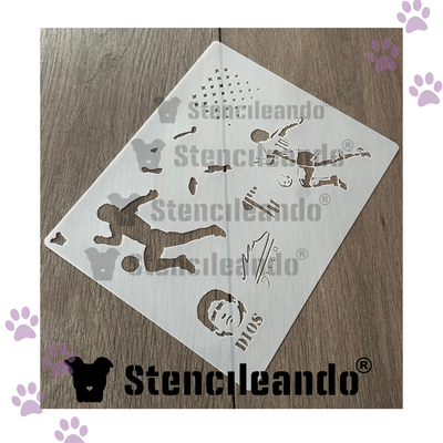 Stencils reutilizables Aerografia Maradona 