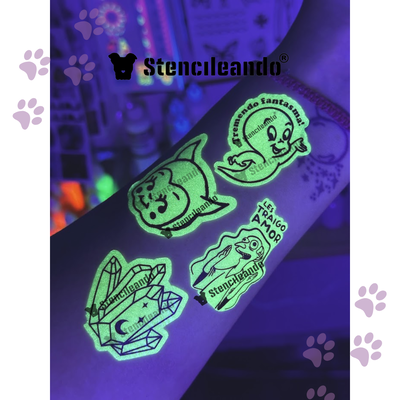 20 tatuajes neon adhesivos