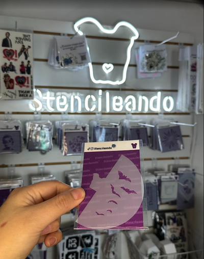 Stencil reutilizable murcielagos 10x7cm