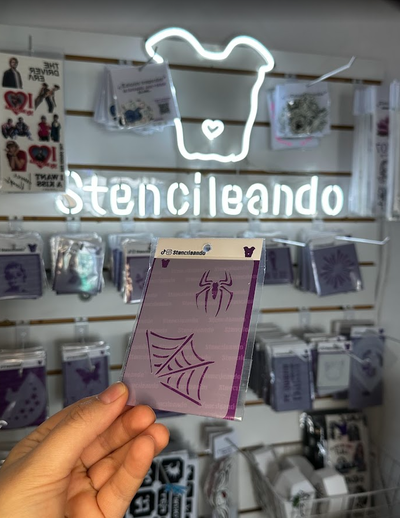 Stencil reutilizable telaraña 10x7cm