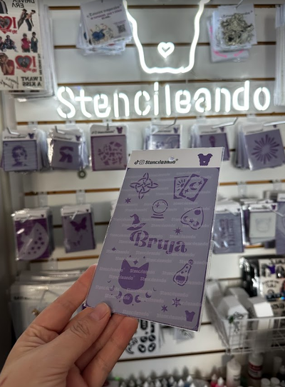 Stencil reutilizable bruja 10x15cm