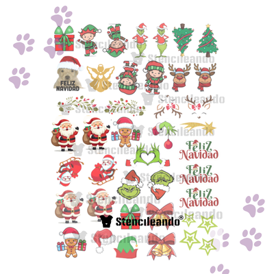 Tatuajes temporales A4 Navidad