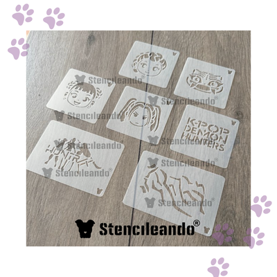 Set stencils reutilizables Kpop Demon Hunters