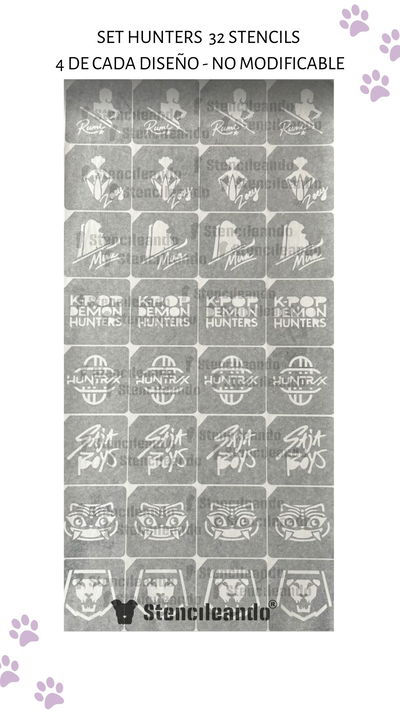 Set adhesivo Kpop Demon Hunters 7x7 cm