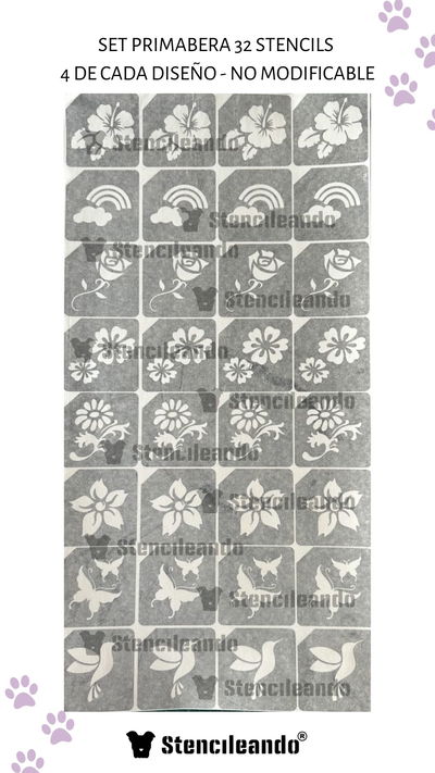 Set adhesivo primavera 7x7 cm