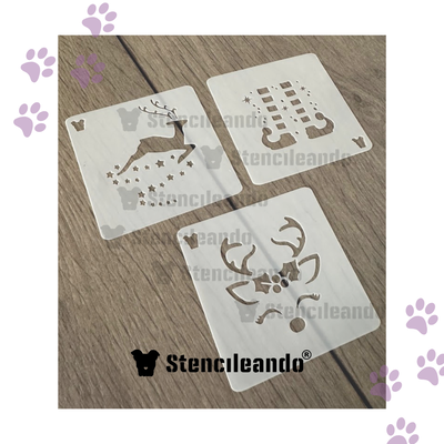 Set stencils reutilizables navideño
