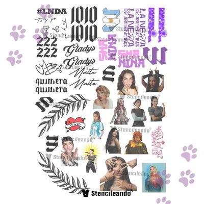 Tatuajes temporales A4 Maria Becerra