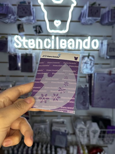 Stencil reutilizable Copos de nieve 10x7cm