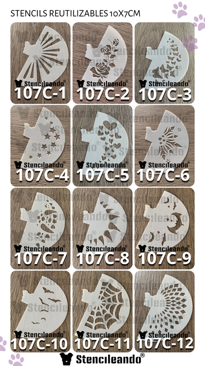 Stencils reutilizables 10x7cm C