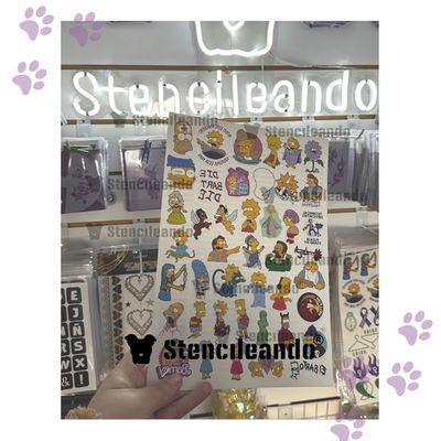 Tatuajes temporales A4 simpson