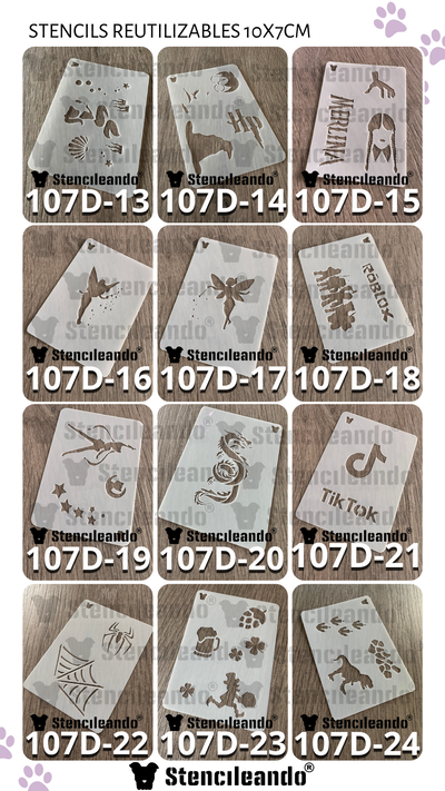 Stencils reutilizables 10x7cm D