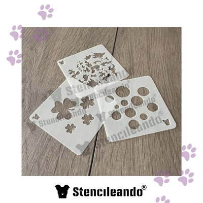 Set stencils reutilizables texturas 7x7cm