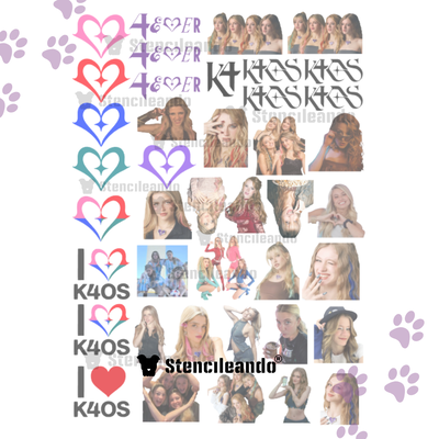 Tatuajes temporales A4 K4OS