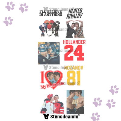 Tatuajes temporales Heated Rivalry 20x9cm