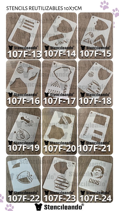 Stencils reutilizables 10x7cm F