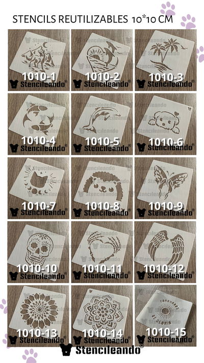 Stencils reutilizables 10x10cm