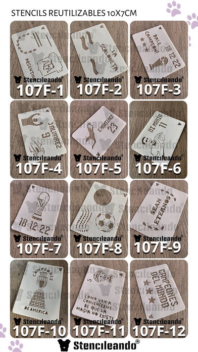 Stencils reutilizables 10x7cm F