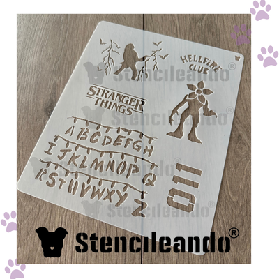 Stencils reutilizables Aerografia Stranger Things