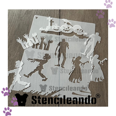 Stencils reutilizables Aerografia zombie