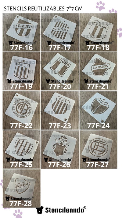 Stencils reutilizables 7x7cm F