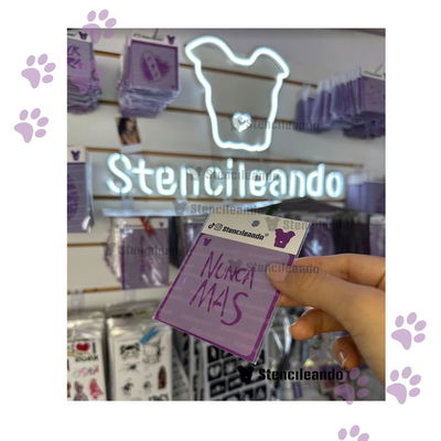 Stencil reutilizable nunca más 7x7cm