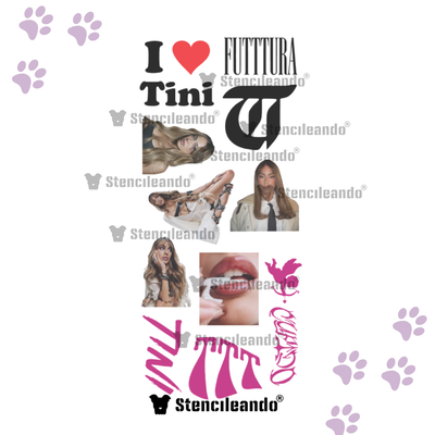 Tatuajes temporales Tini 20x9cm