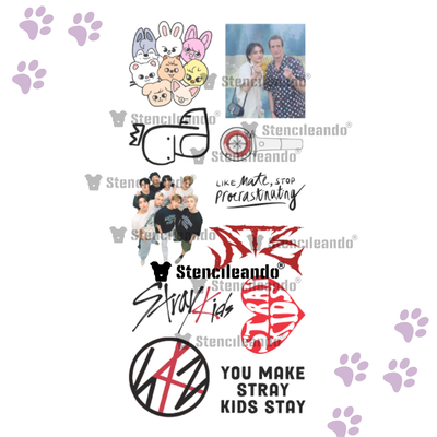 Tatuajes temporales Stray Kids 20x9cm