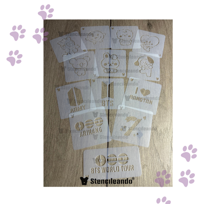 Set BTS reutilizables 7x7cm 