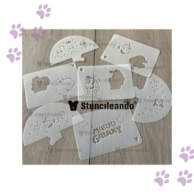 Set stencils reutilizables de Mario