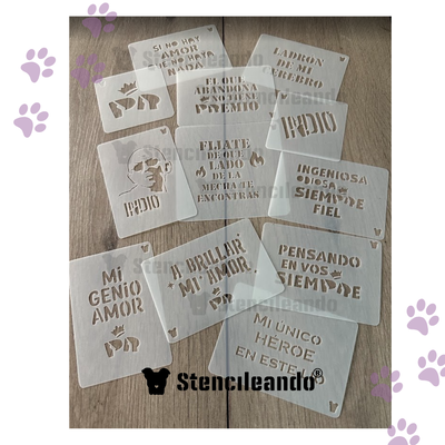 Set stencils reutilizables Patricio rey y sus redonditos de ricota