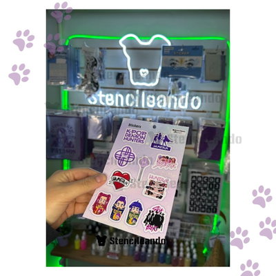 Guerreras Kpop Demon Hunters plancha stickers