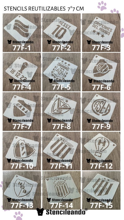 Stencils reutilizables 7x7cm F