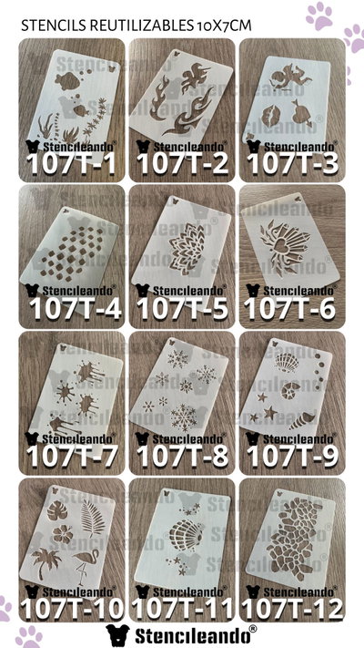 Stencils reutilizables 10x7cm T