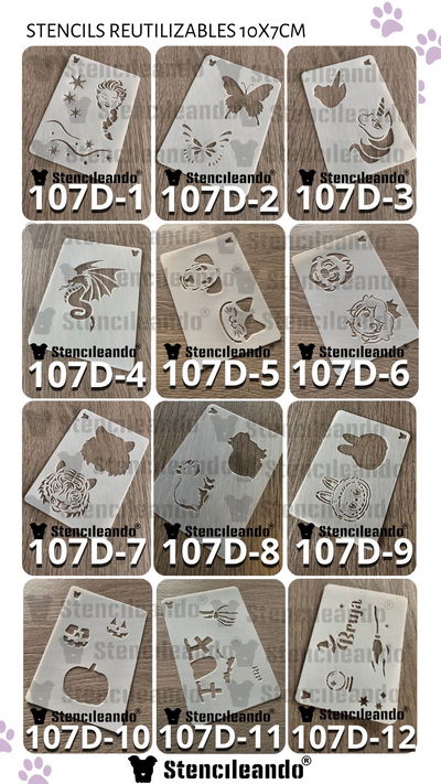Stencils reutilizables 10x7cm D