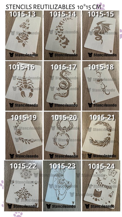 Stencils reutilizables 10x15 cm