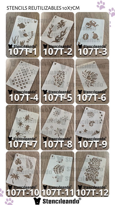Stencils reutilizables 10x7cm T